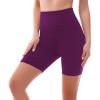 SINOPHANT High Waisted Women Biker Shorts – 6” Buttery Soft Elastic Tummy Control Shorts for Gym, Yoga, Workout(Plum Purple)