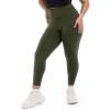 SINOPHANT Plus Size Leggings for Women, High Waisted Tummy Control Buttery Super Soft Black Yoga Pants for Workout Running(Army Green)