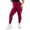 SINOPHANT Plus Size Leggings for Women, High Waisted Tummy Control Buttery Super Soft Black Yoga Pants for Workout Running(Burgundy)