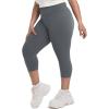 SINOPHANT Plus Size Leggings for Women, High Waisted Tummy Control Buttery Super Soft Black Yoga Pants for Workout Running(Grey)