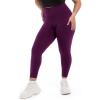 SINOPHANT Plus Size Leggings for Women, High Waisted Tummy Control Buttery Super Soft Black Yoga Pants for Workout Running(Plum Purple)