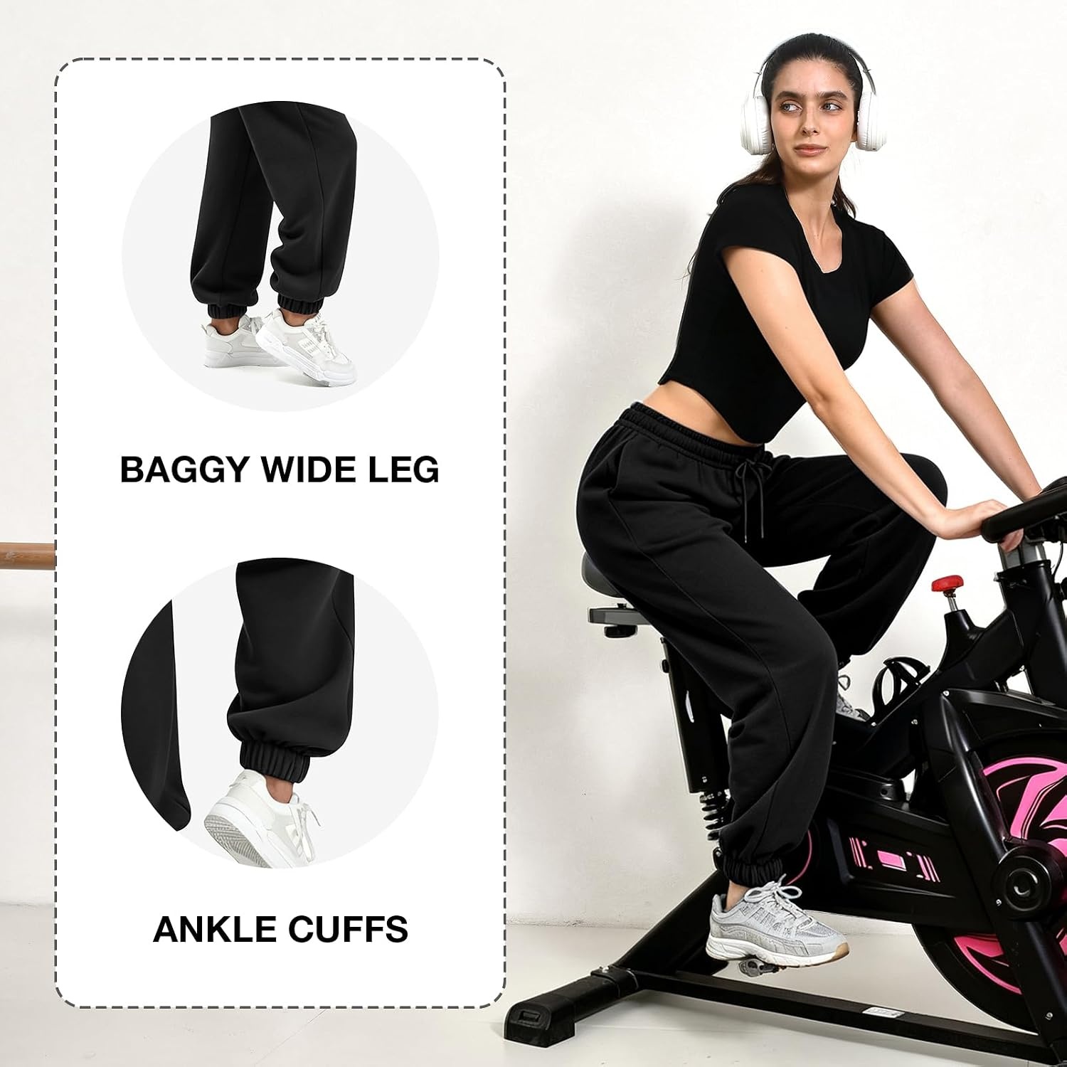 image:imageSINOPHANT Sweatpants Women Baggy Joggers with PocketsBlack
