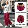 SINOPHANT Sweatpants Women Baggy Joggers with Pockets(Burgundy)