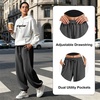SINOPHANT Sweatpants Women Baggy Joggers with Pockets(Dark Gray)