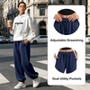 SINOPHANT Sweatpants Women Baggy Joggers with Pockets(Navy)